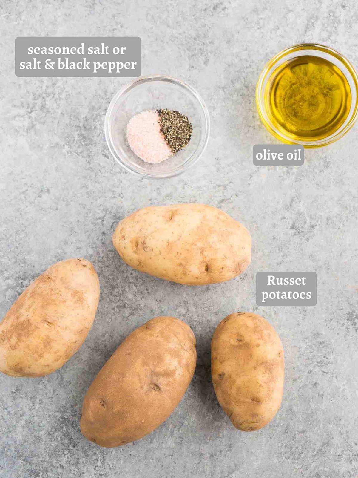 ingredients for baked French fries
