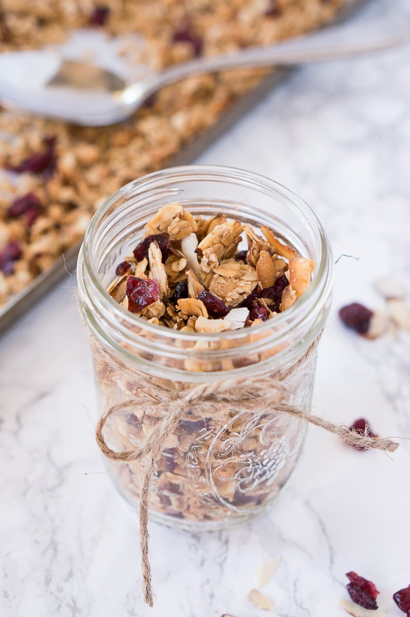 homemade granola in a jar