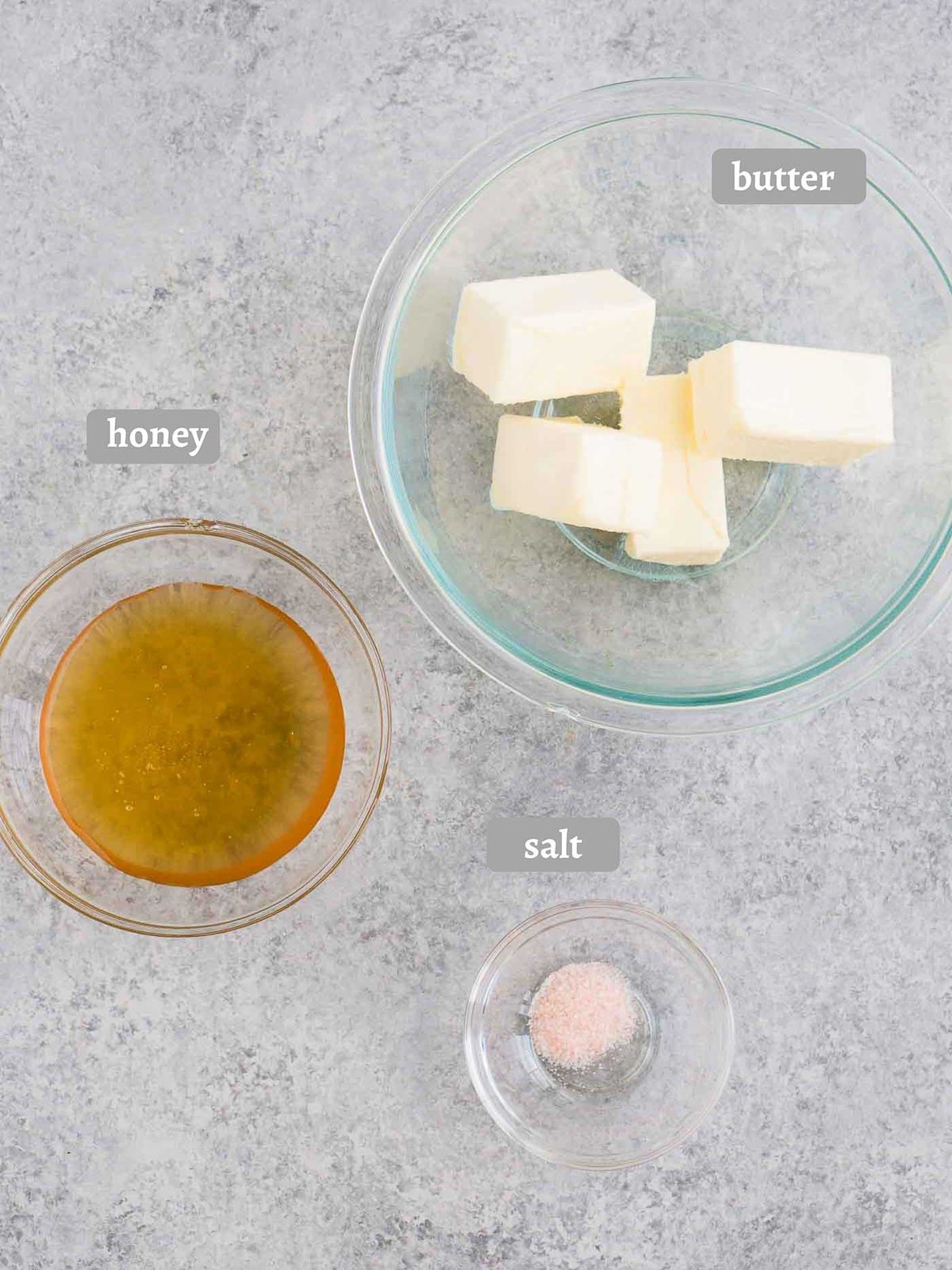 ingredients for making honey butter