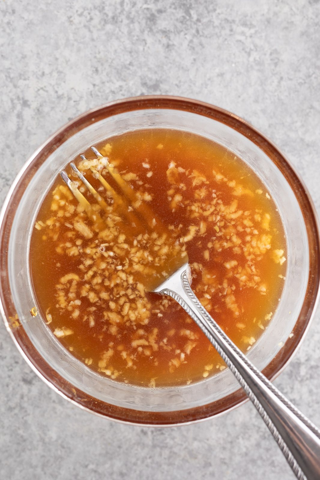 mixing honey soy sauce