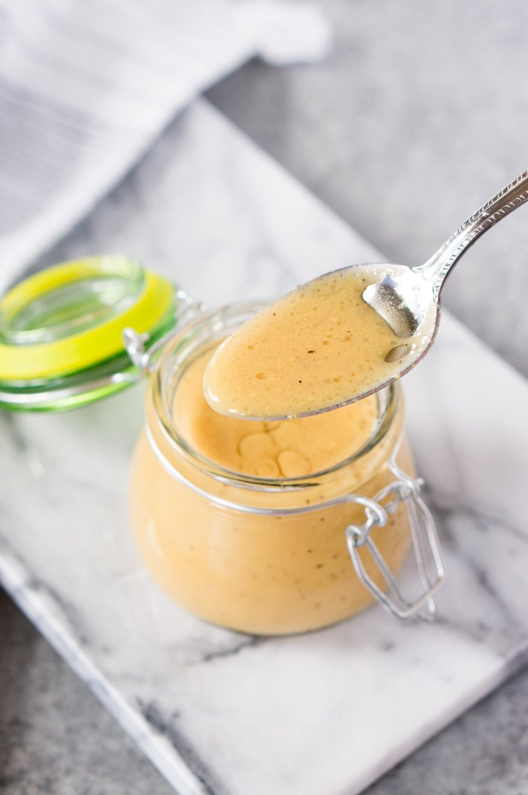 creamy homemade salad dressing with honey mustard