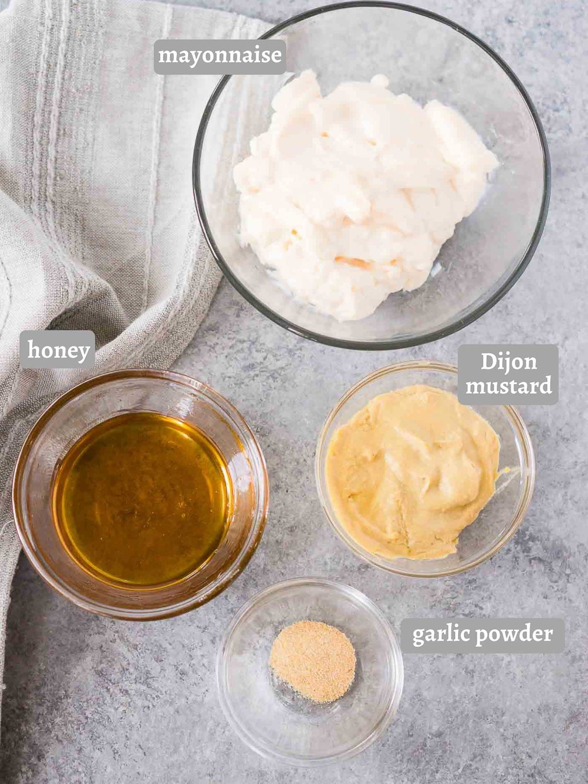 ingredients for honey mustard sauce