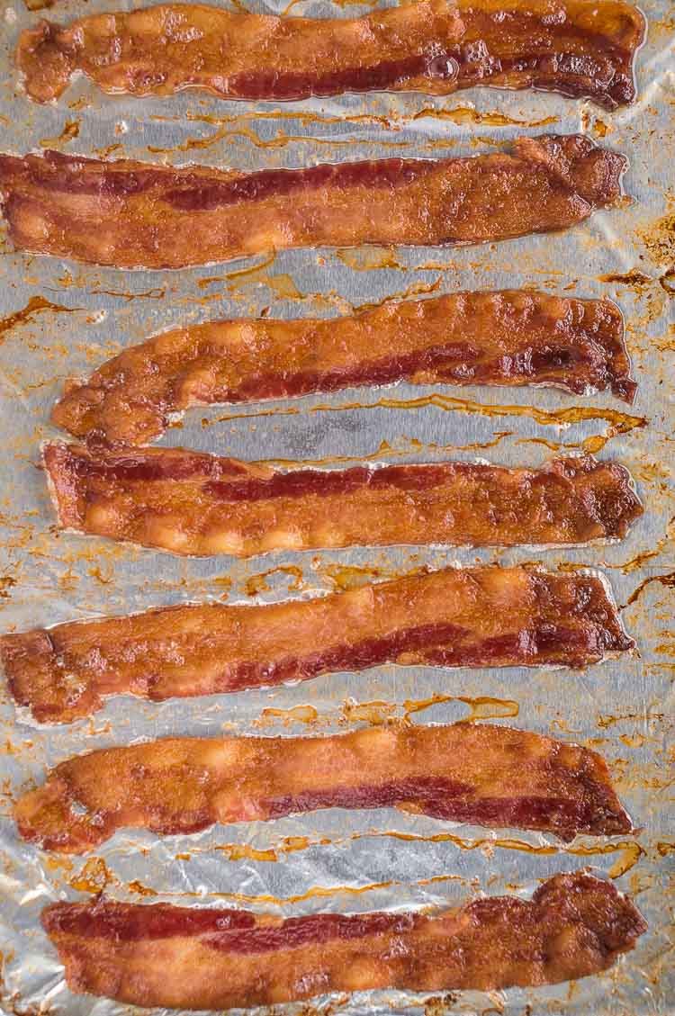 cooked bacon in the oven with aluminum foil