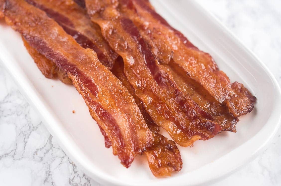 oven baked bacon on a plate