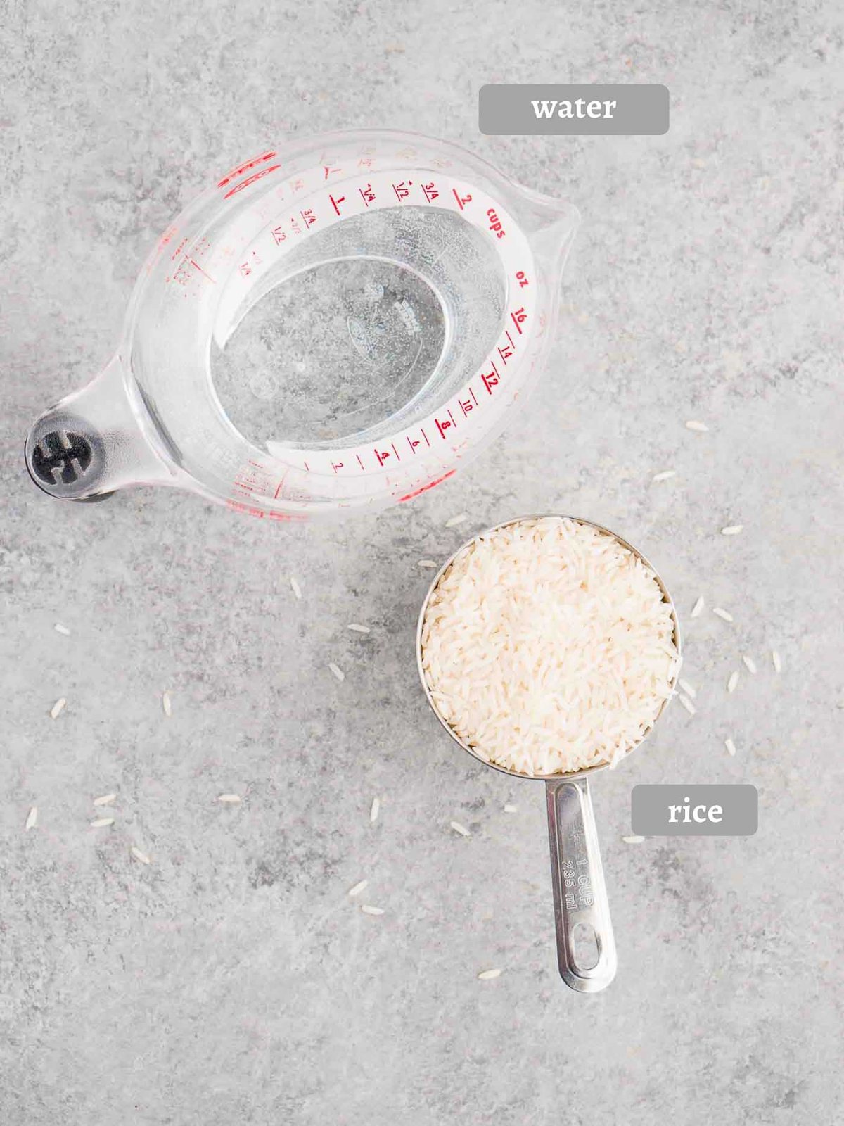 rice and water on board
