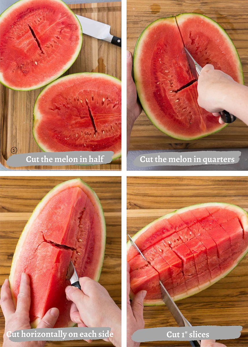 how to cut a watermelon into cubes