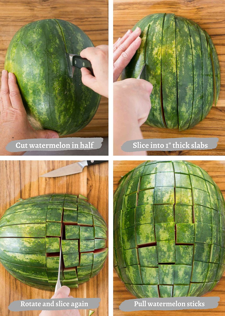 how to cut a watermelon into sticks