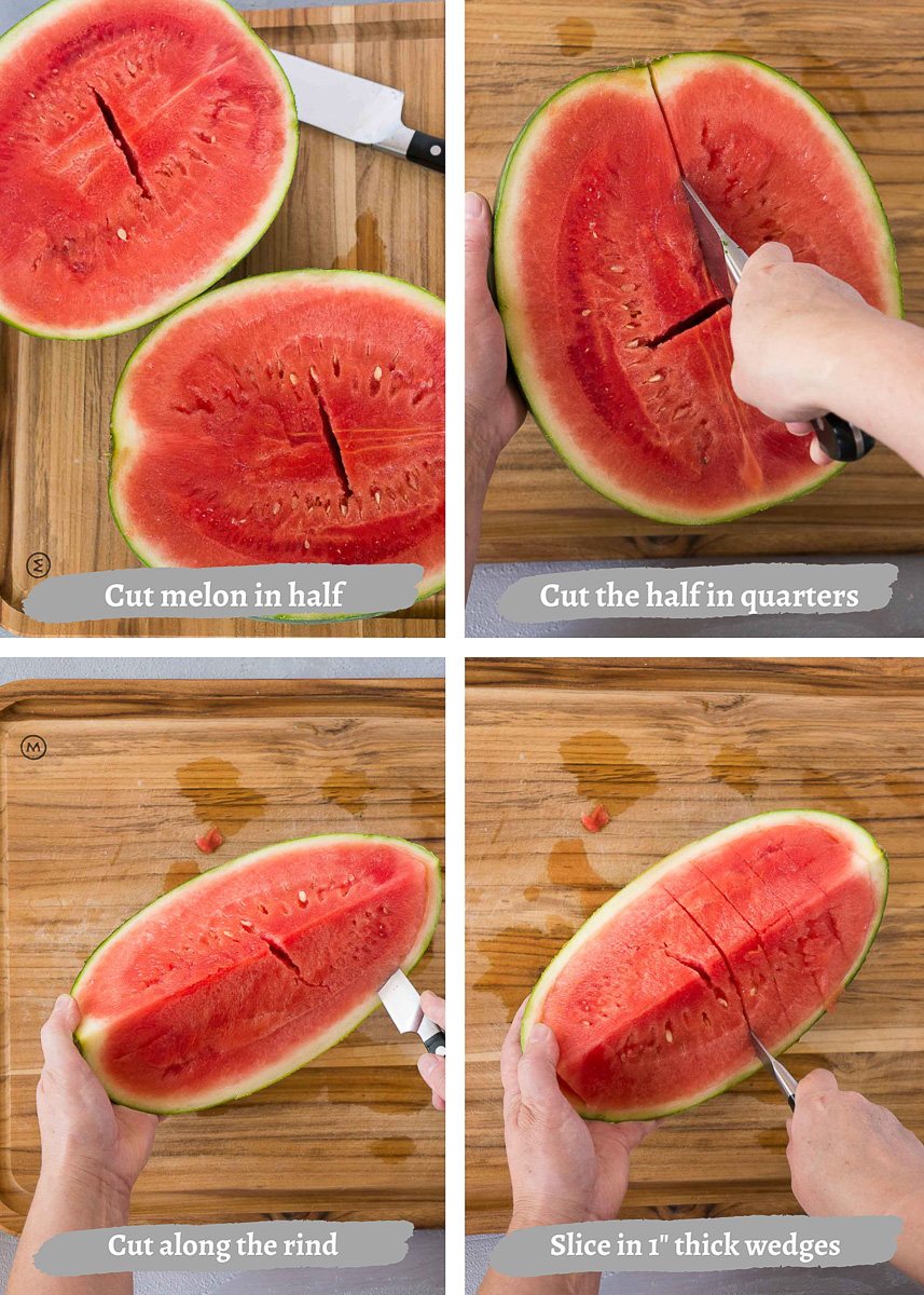 how to cut a watermelon into wedges