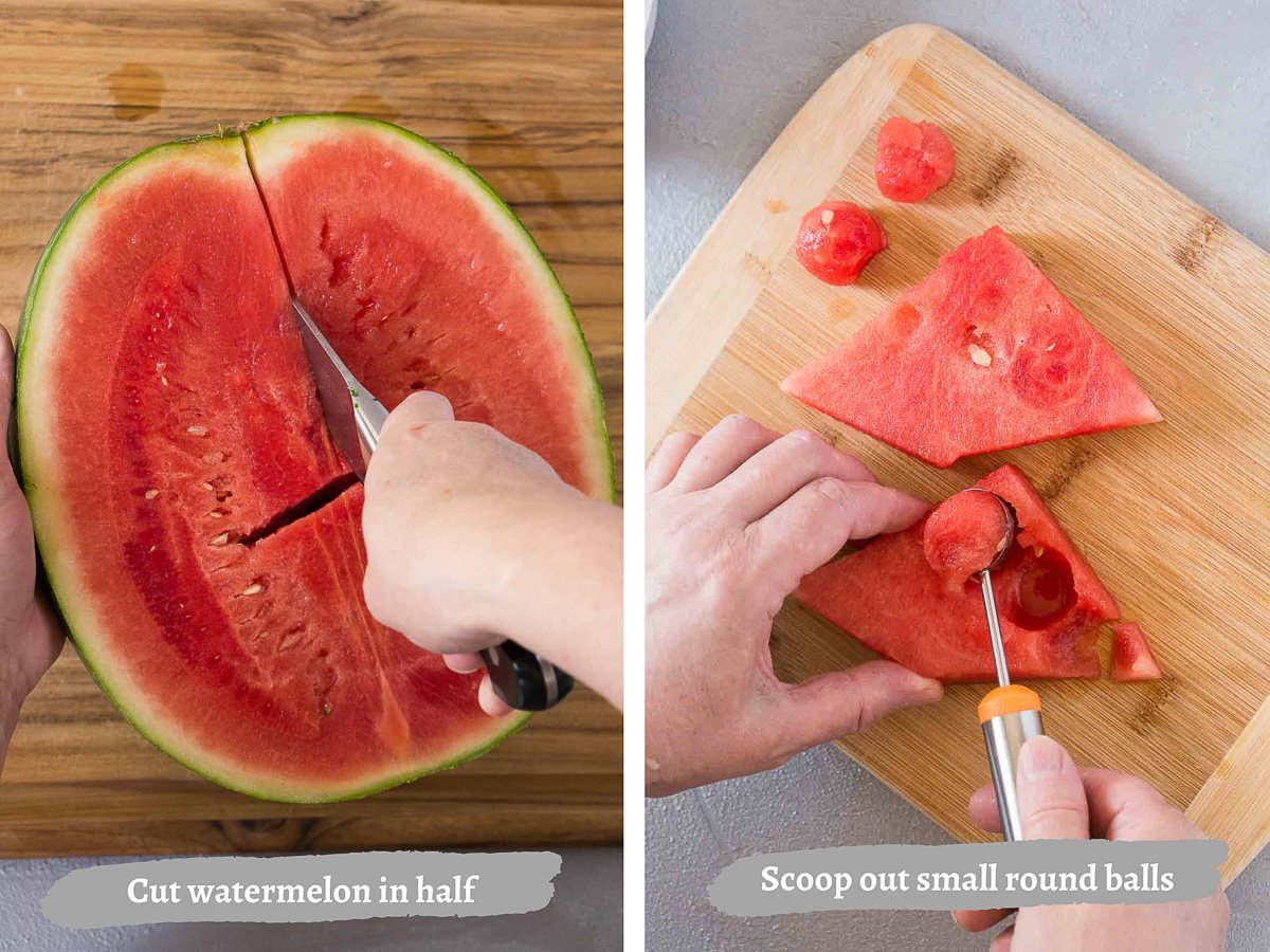how to cut a watermelon into balls