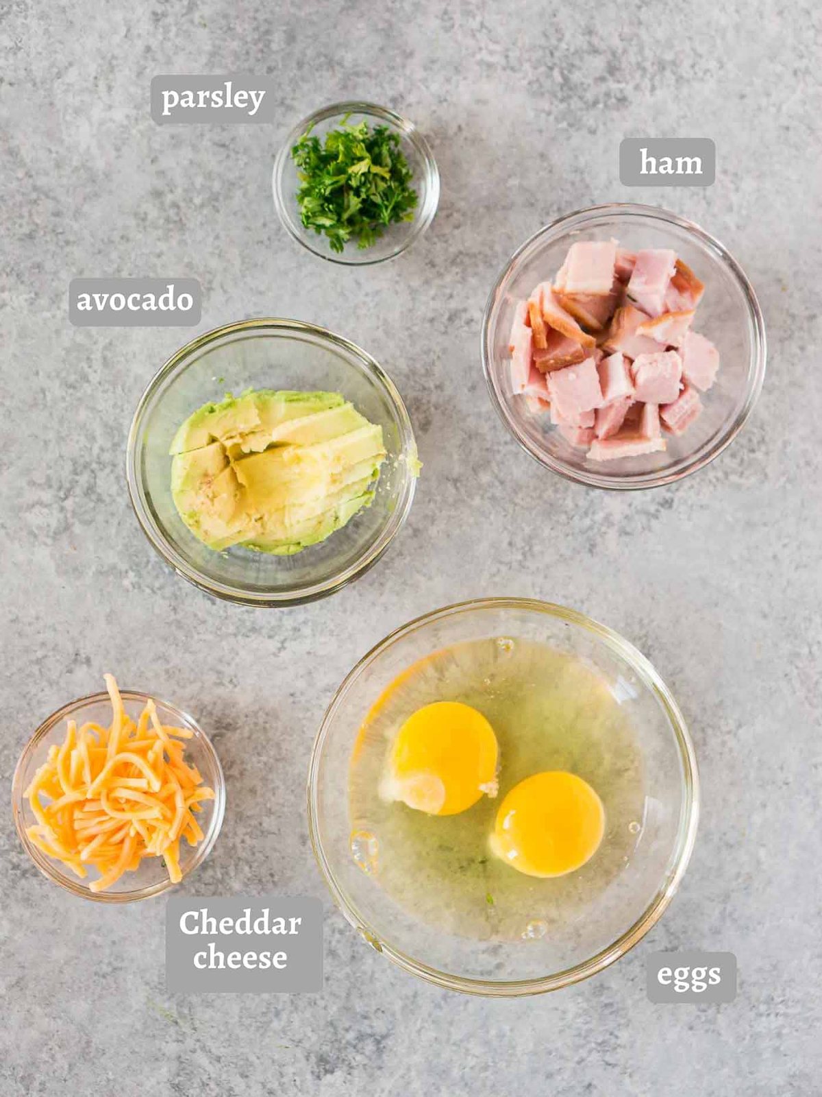 ingredients for American omelet