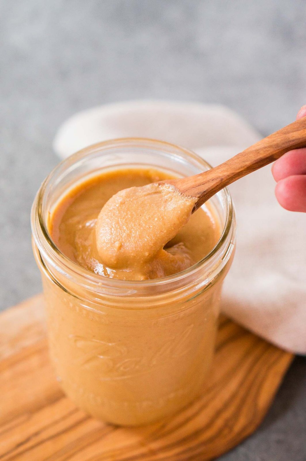 homemade peanut butter in a jar