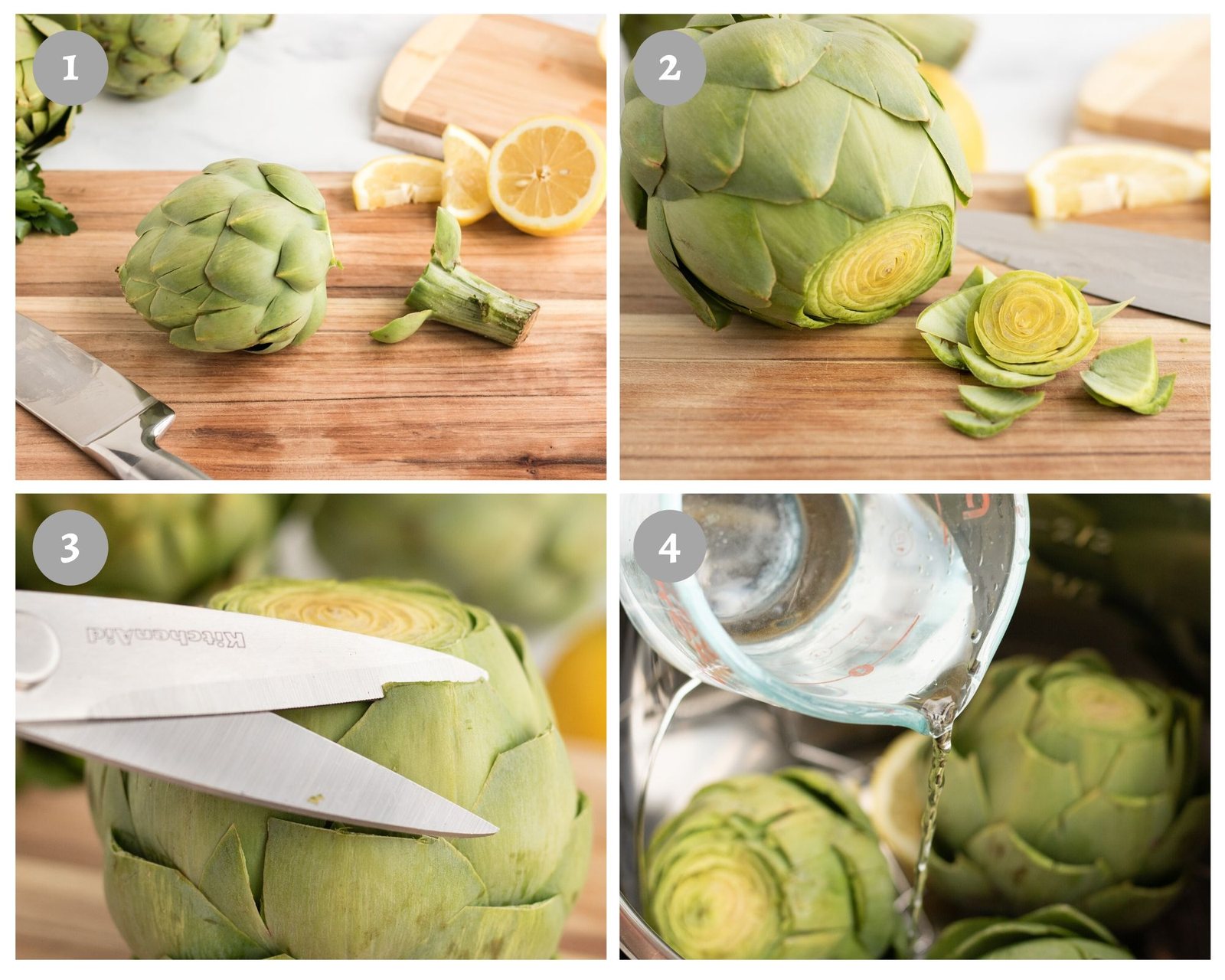 Instant Pot Artichokes - process shots