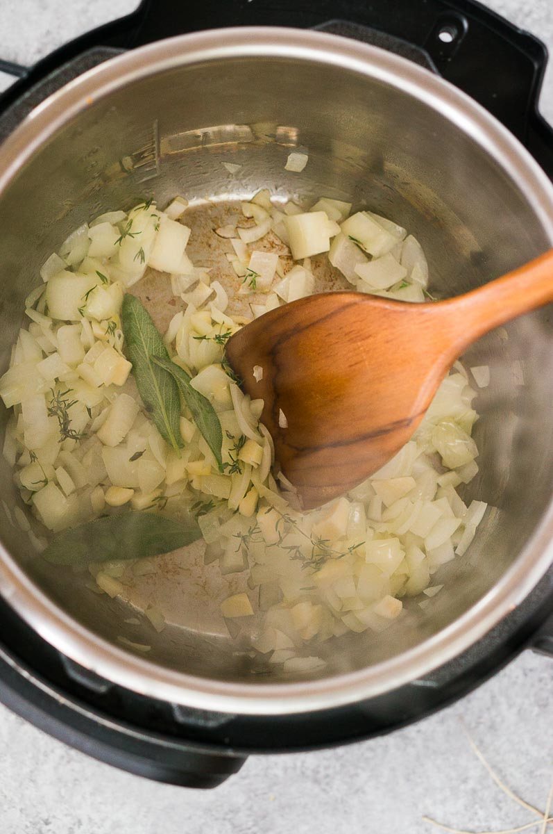 sauteing aromatics for butternut squash soup in instant pot