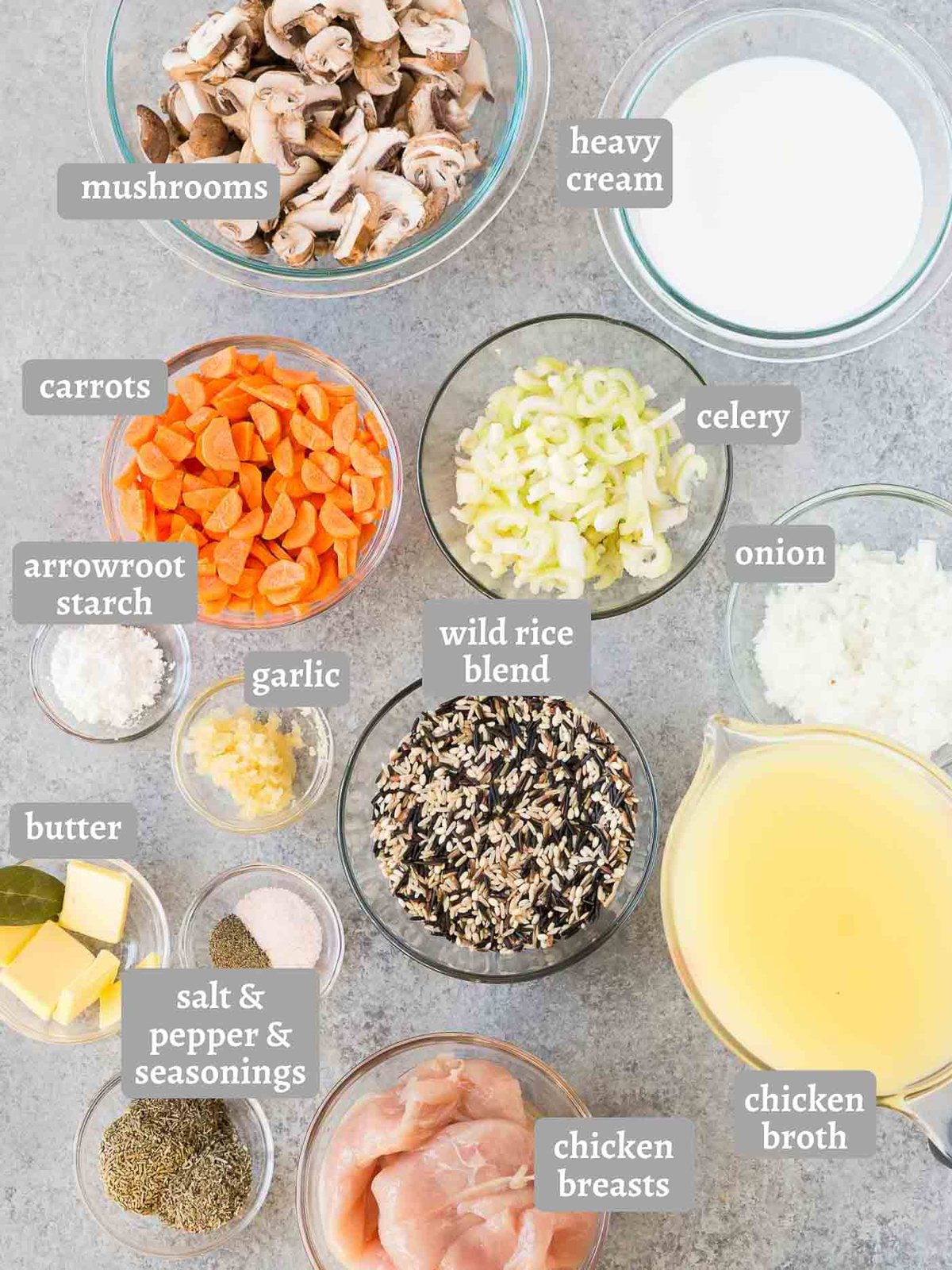 ingredients for chicken wild rice soup