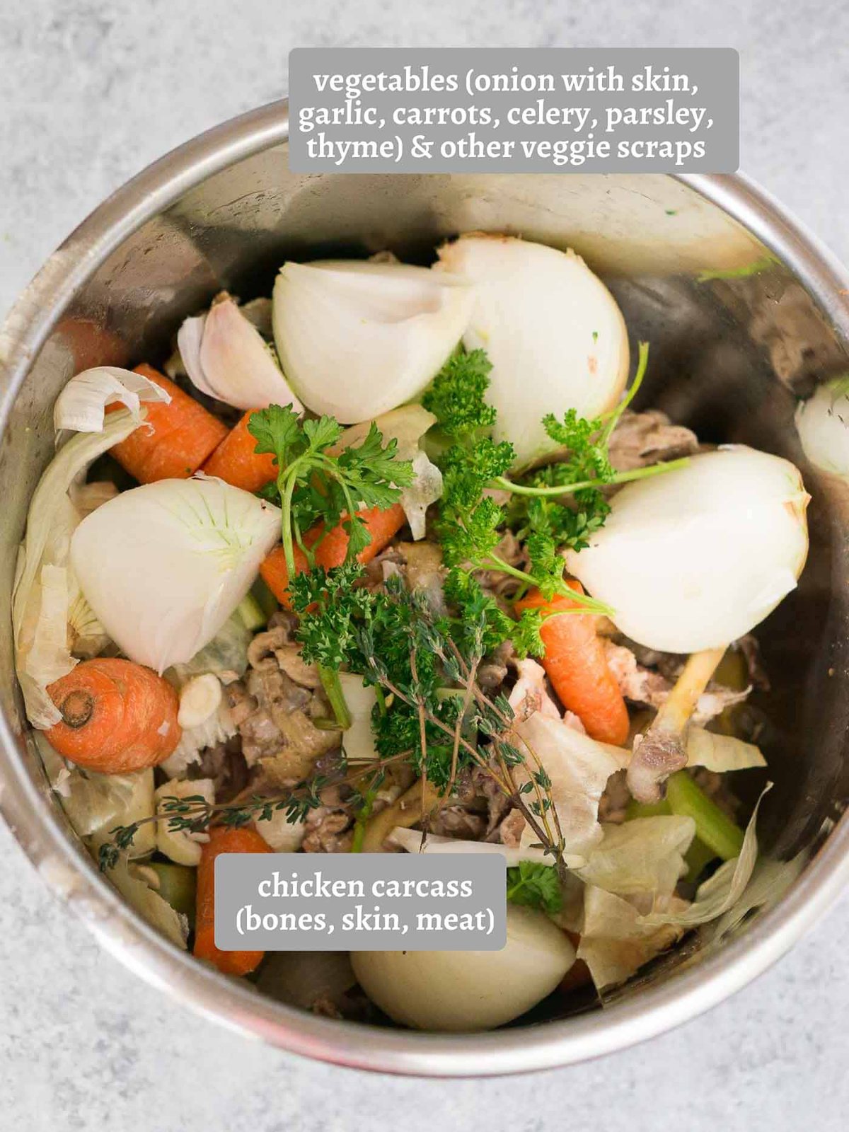 ingredients for chicken stock