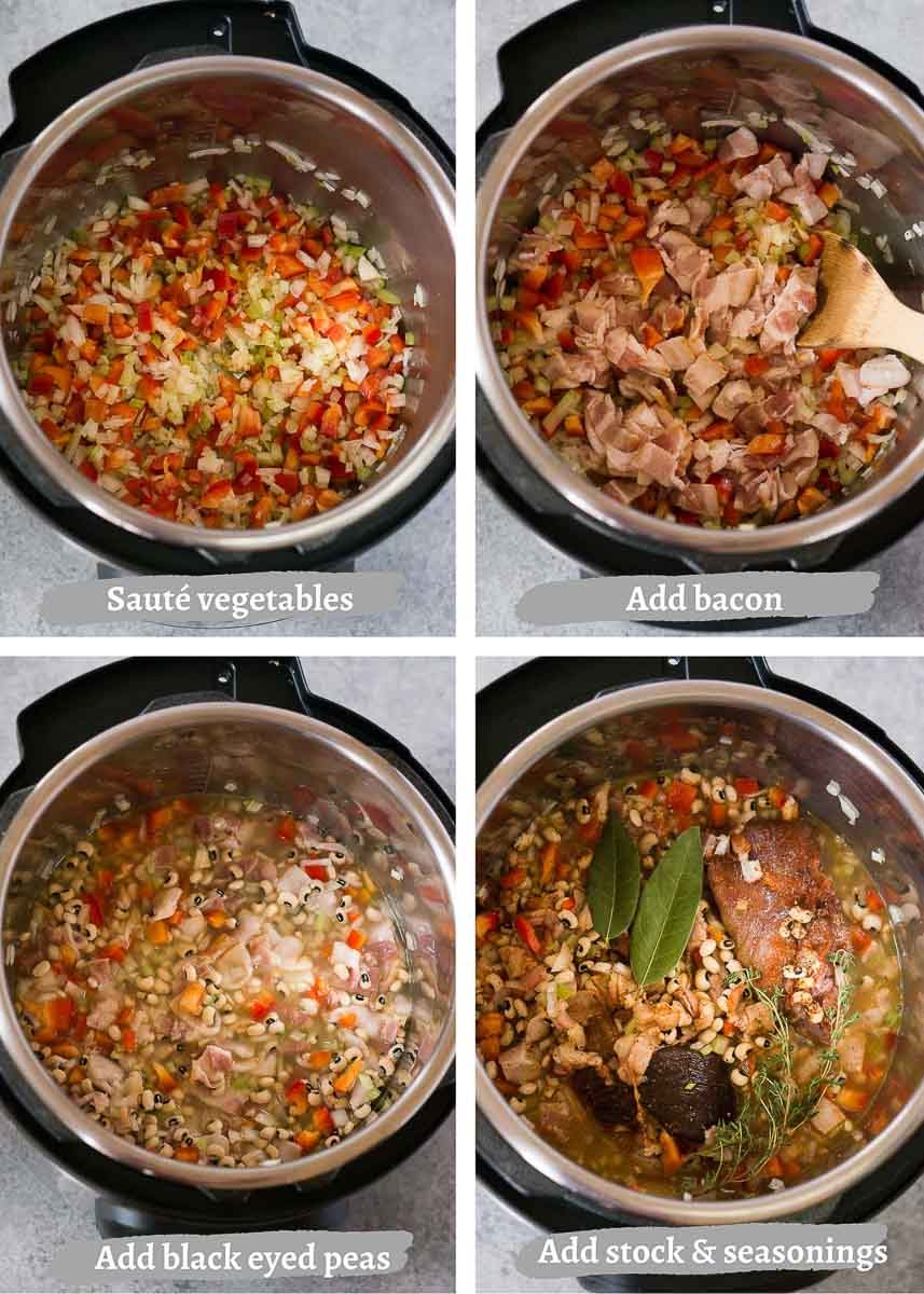 how to make instant pot hoppin' john - process shots
