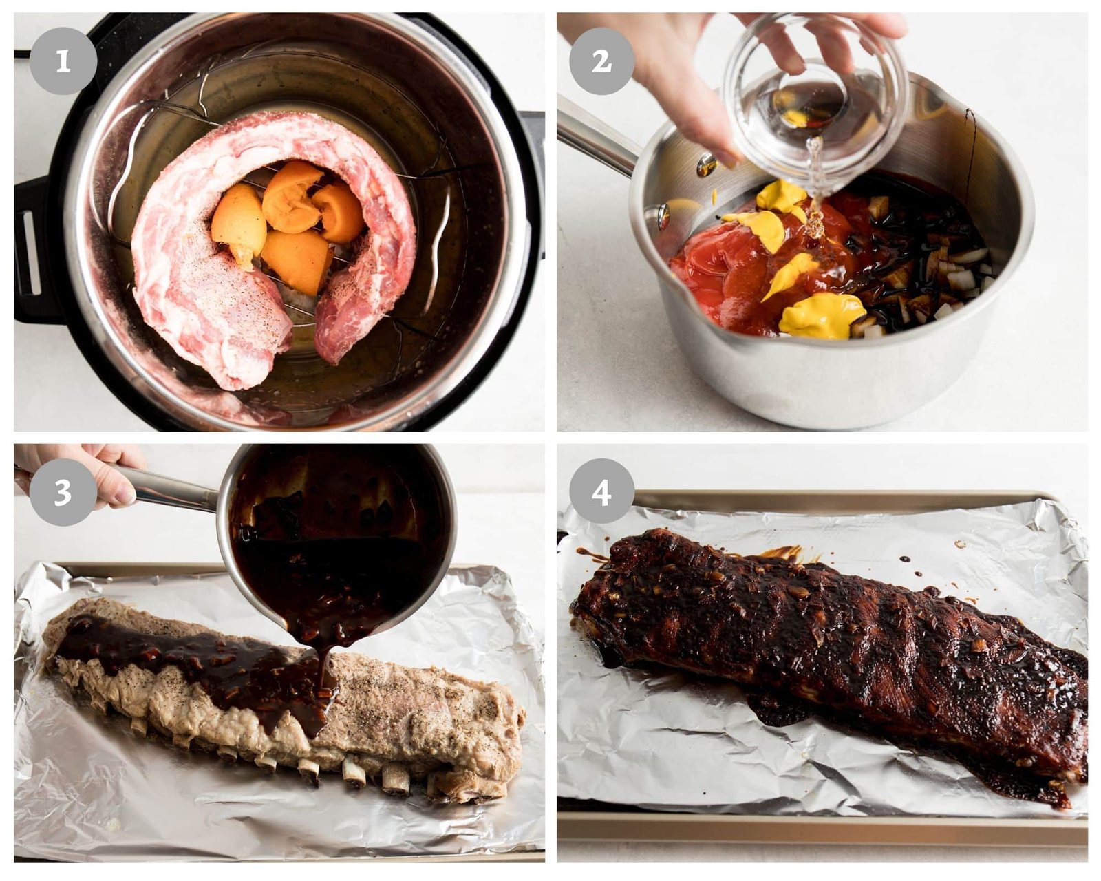how to make instant pot ribs - process shots