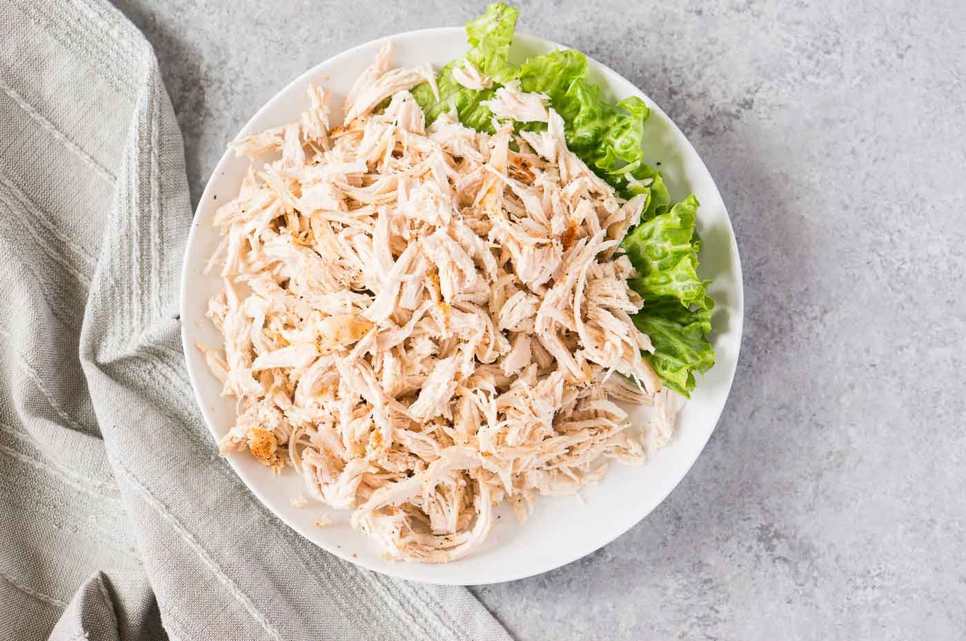 shredded chicken in a plate