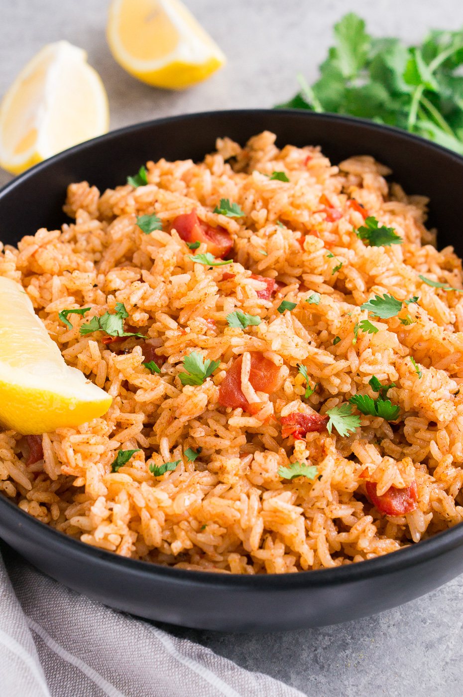 close up of Mexican rice in a bowl