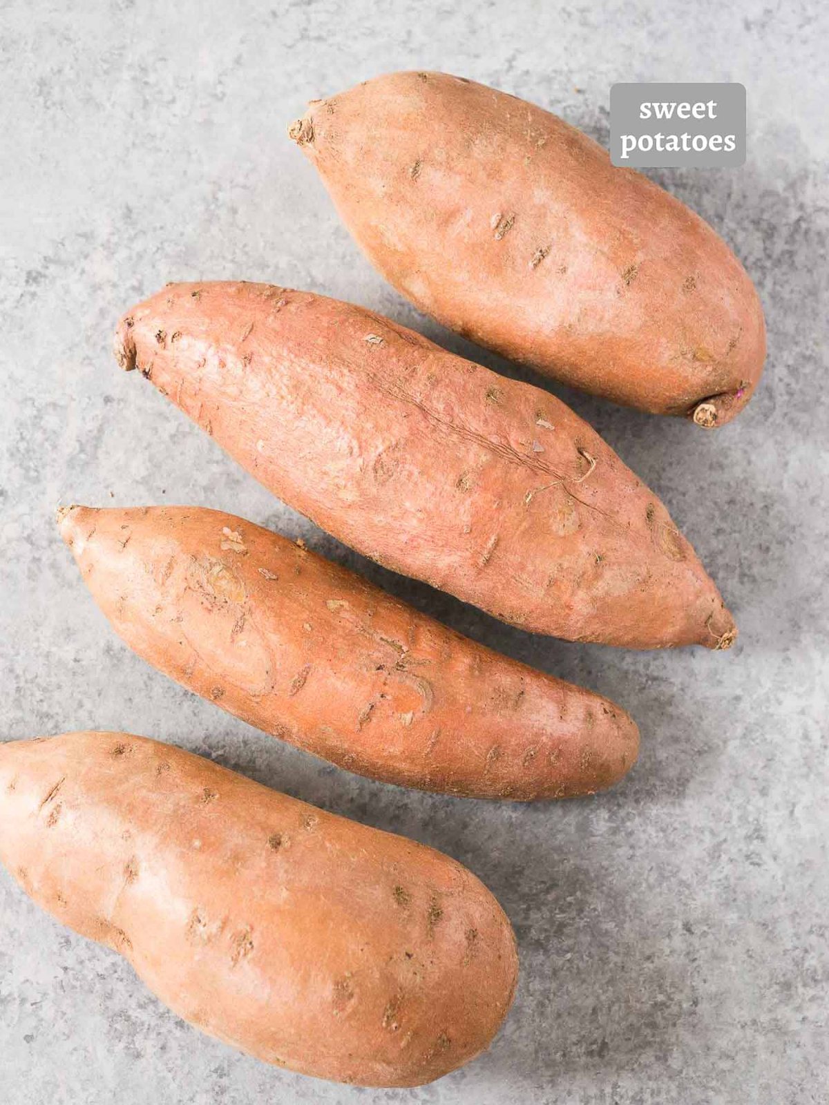 sweet potatoes on a board
