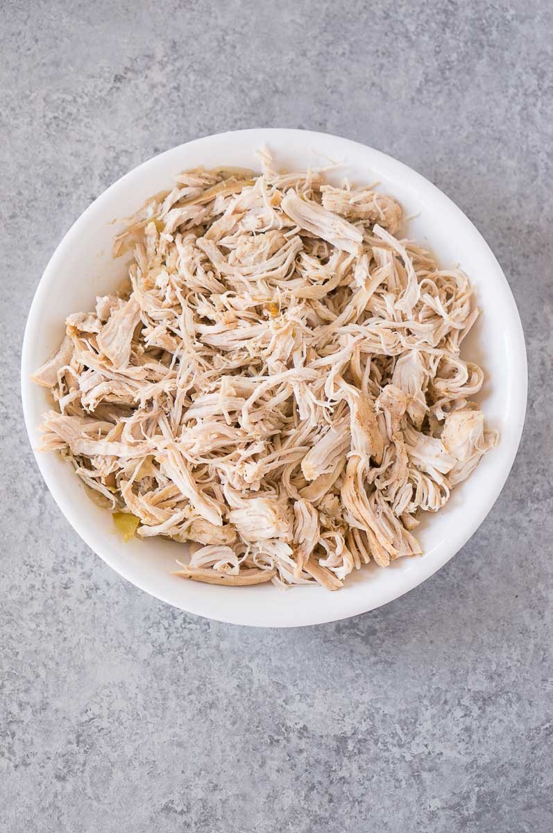 shredded chicken in a bowl