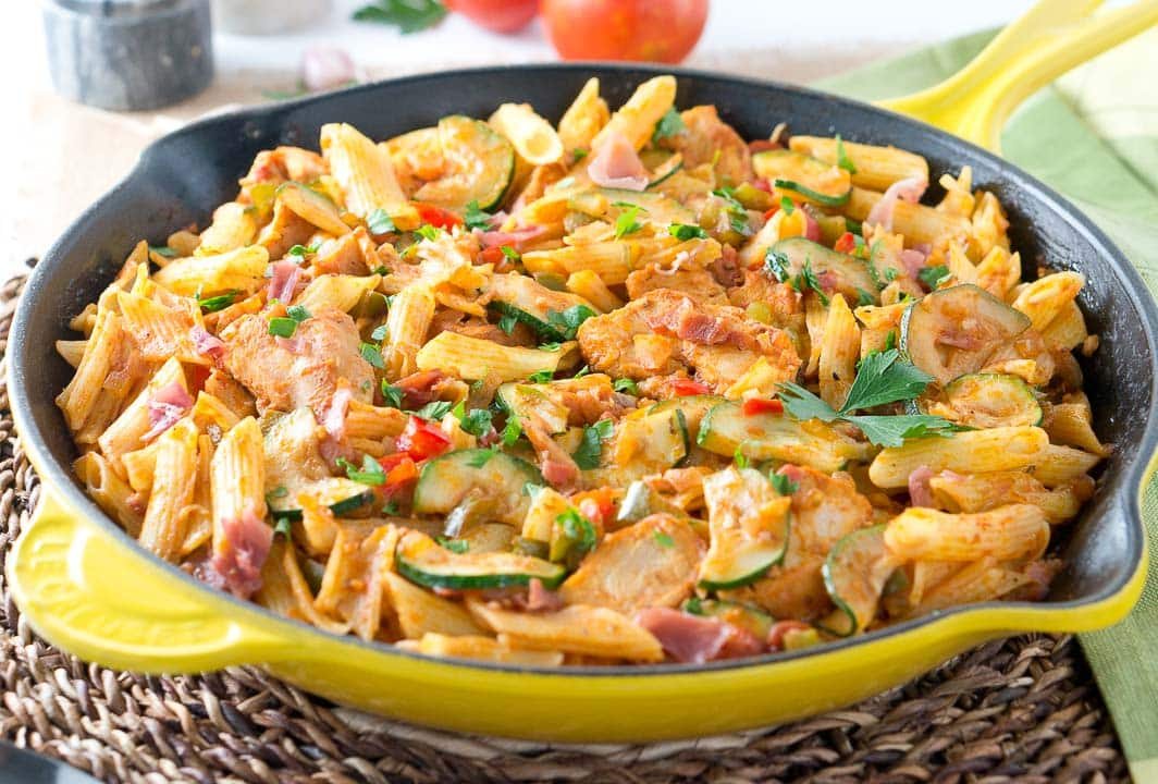 Italian Chicken and Prosciutto Pasta Skillet