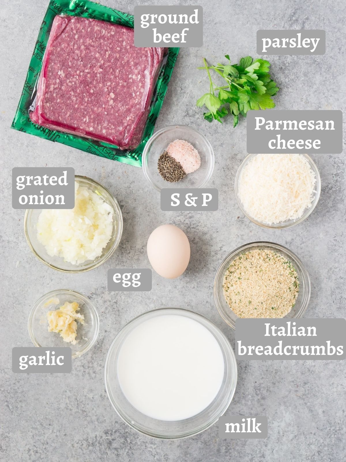 ingredients for homemade meatballs
