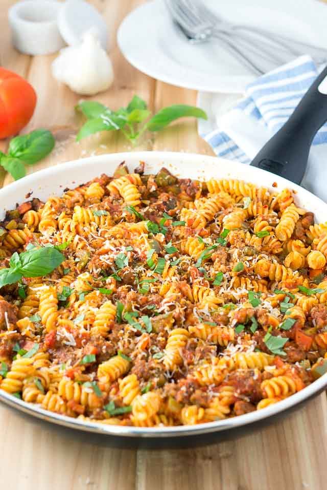 Italian Sausage and Peppers Pasta Skillet