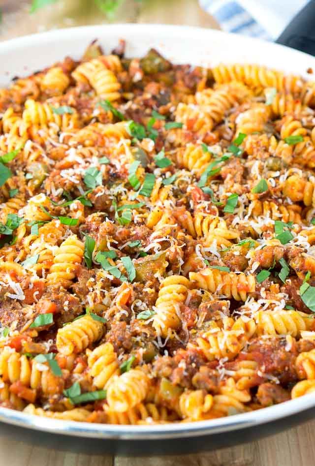 Italian Sausage and Peppers Pasta Skillet