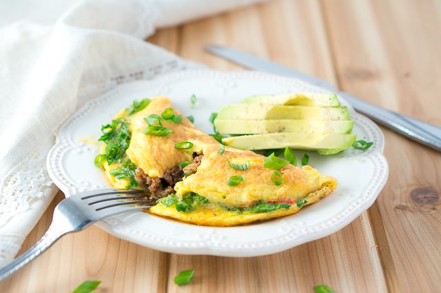Kale and Sausage Omelet