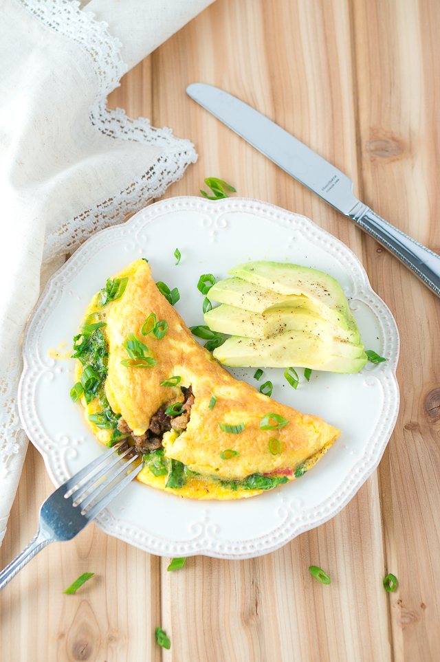 Kale and Sausage Omelet