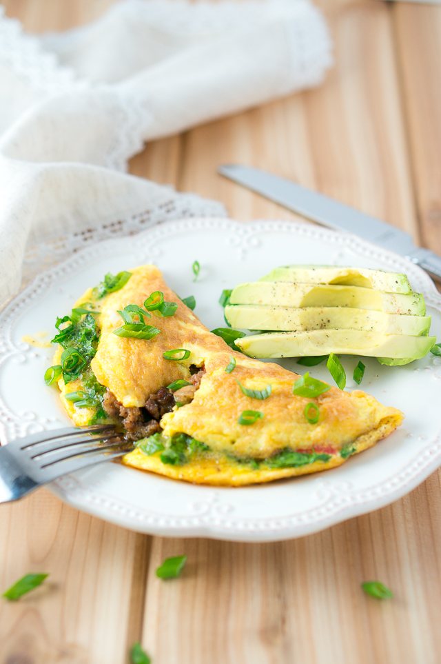 Kale and Sausage Omelet