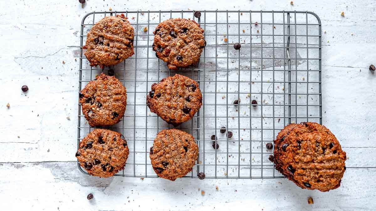 low carb cookies on a wire rack