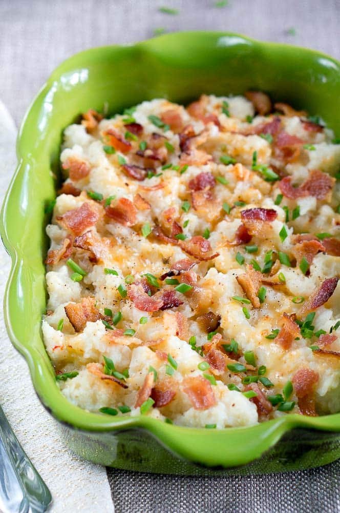 low carb Cauliflower Bake with bacon