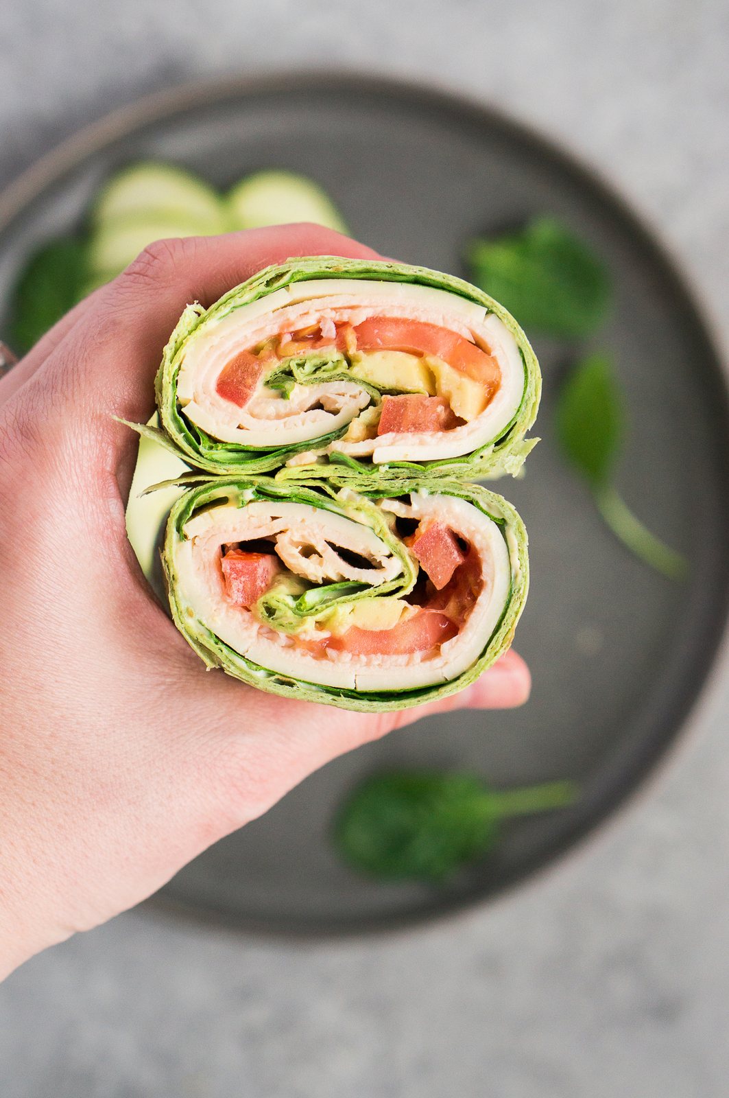 sliced turkey wrap