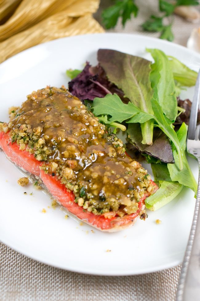 Maple Walnut Crusted Salmon