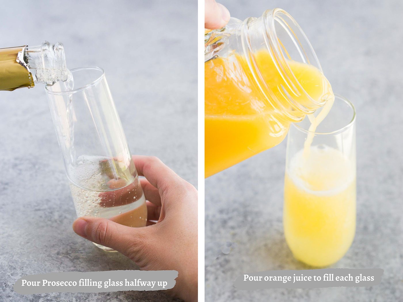 steps for making Mimosa