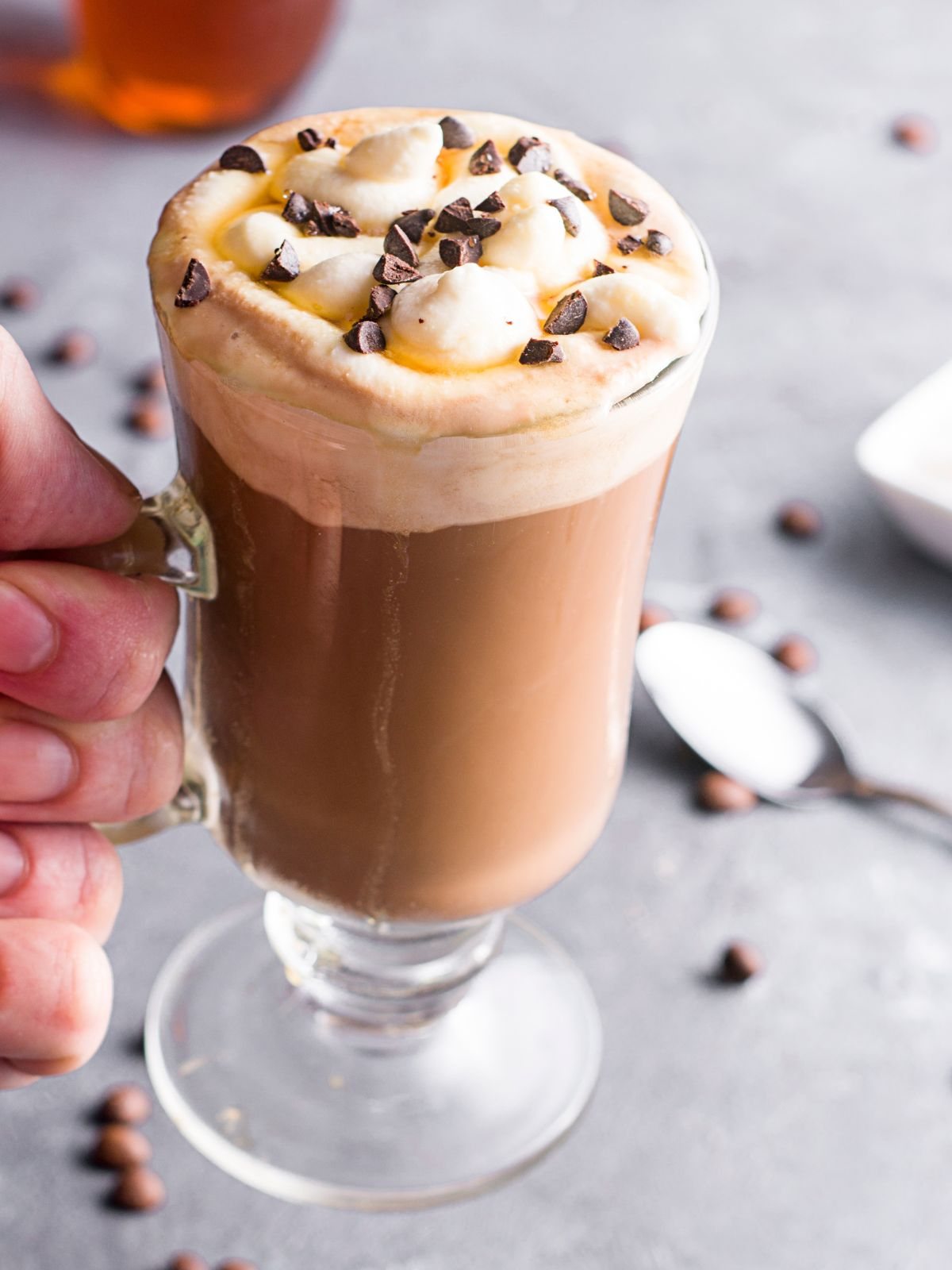 serving mocha coffee