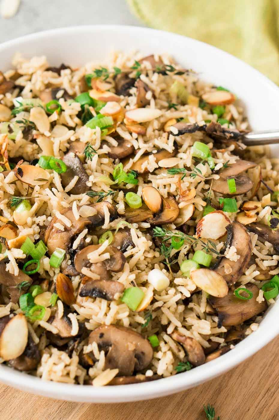 easy rice side dish with mushrooms