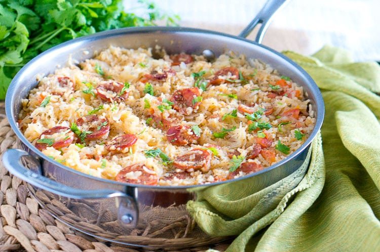 One Pot Sauerkraut and Sausage with Rice-4