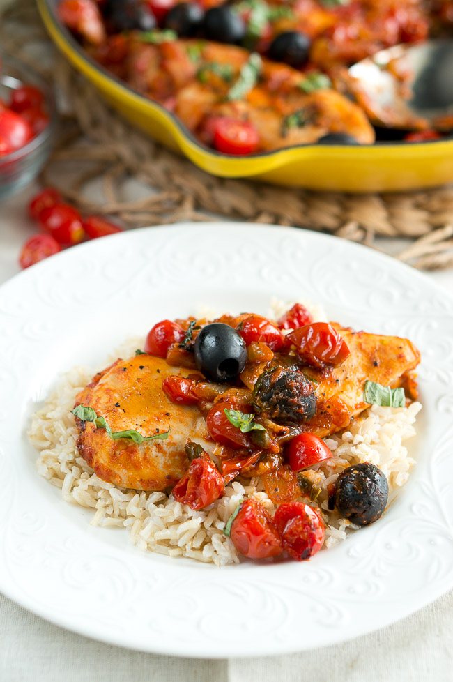 One Skillet Chicken Puttanesca