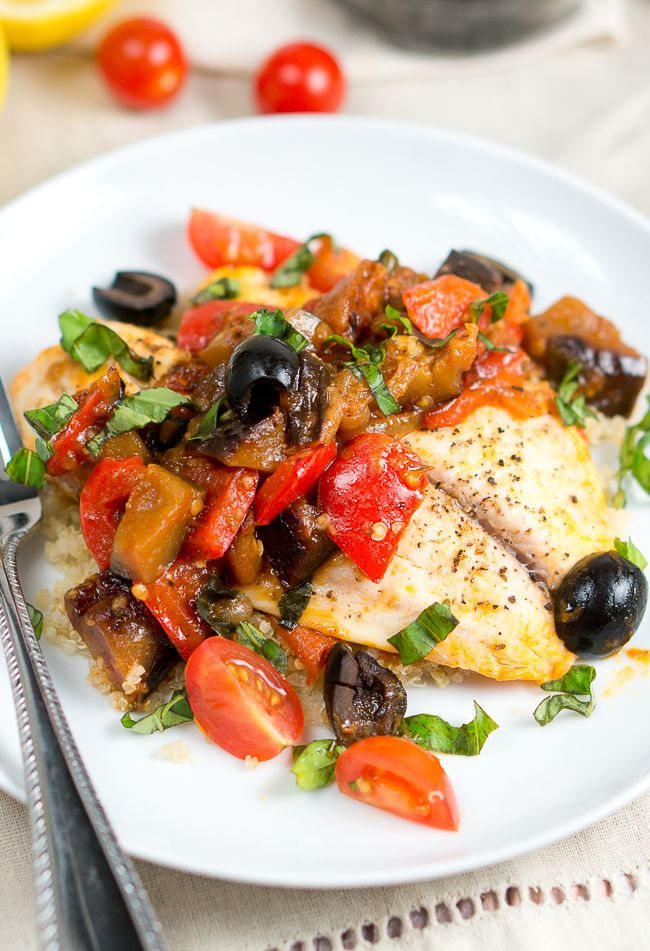 One Skillet Tilapia Caponata