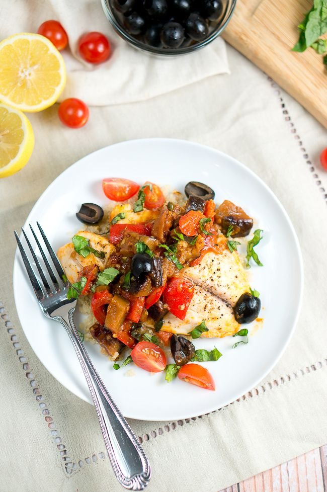 One Skillet Tilapia Caponata