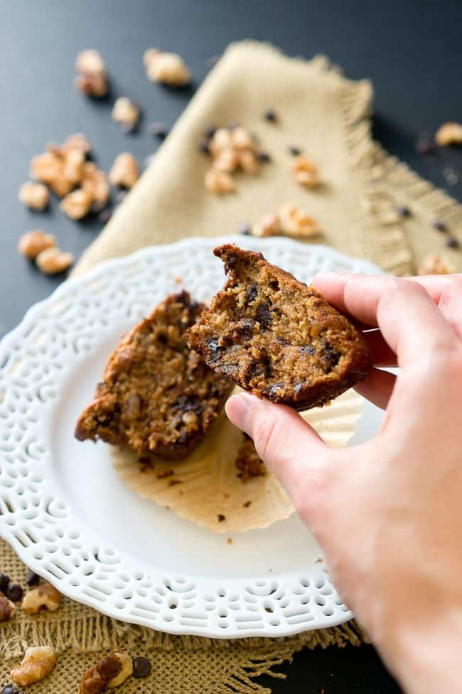 Banana Nut Muffin on a plate