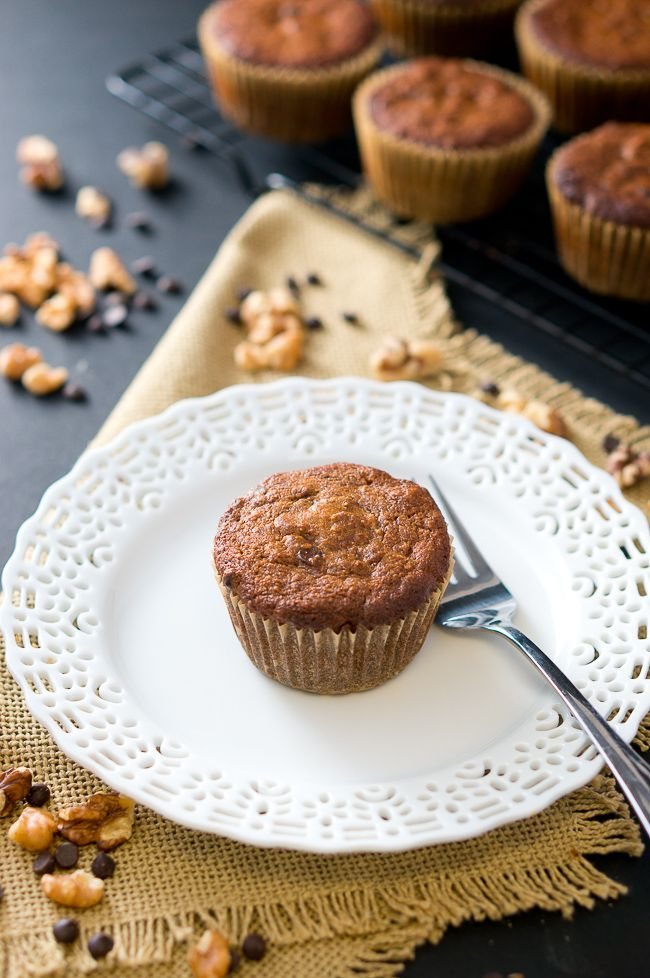 Paleo Banana Nut Chocolate Muffins