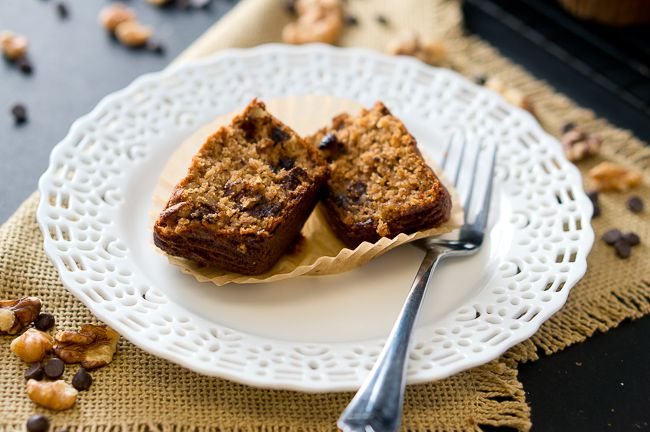 Paleo Banana Nut Chocolate Muffins