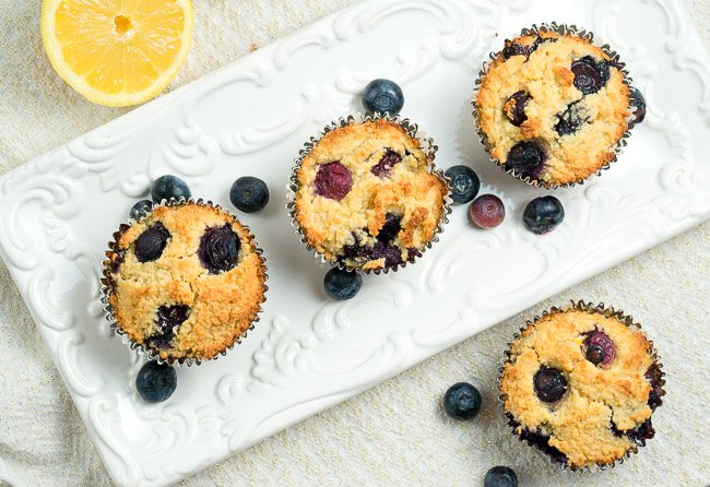 Paleo Lemon Blueberry Muffins