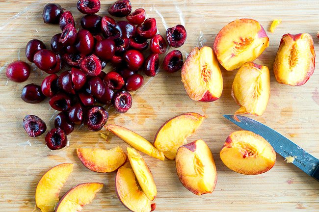 Peach Cherry Upside Down Cake | uhuvu.com