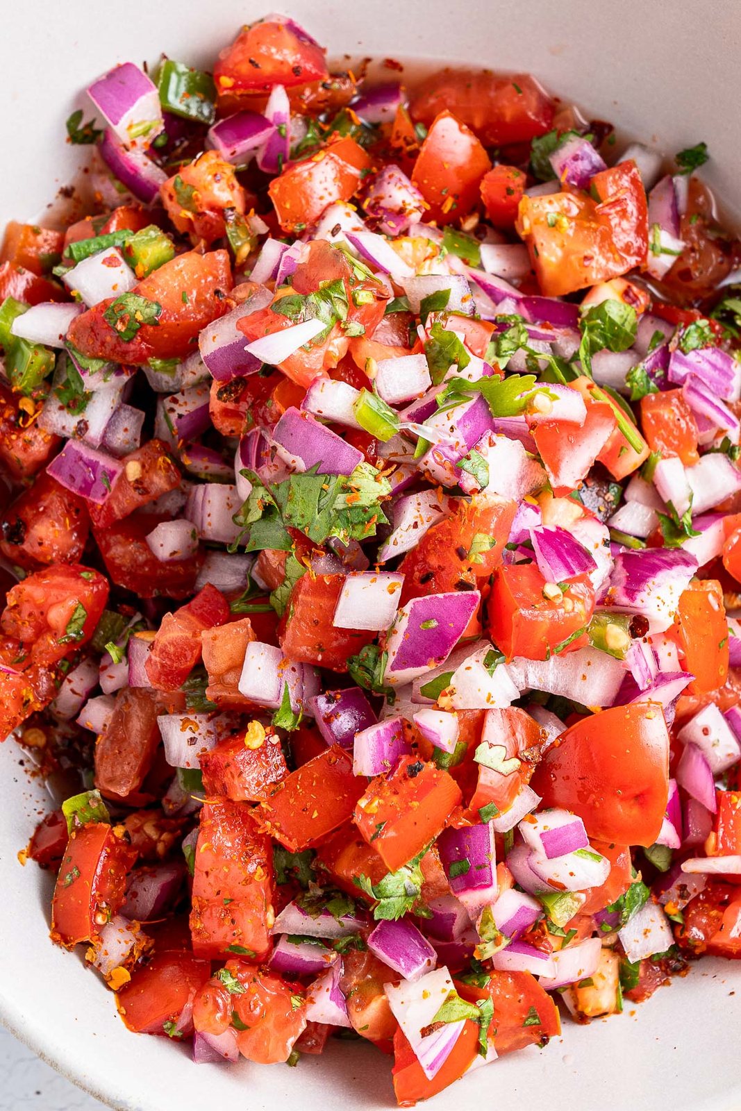 close up image of pico de gallo