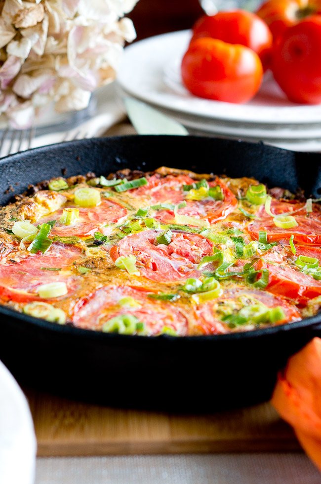Potato Ham Tomato Frittata | uhuvu.com